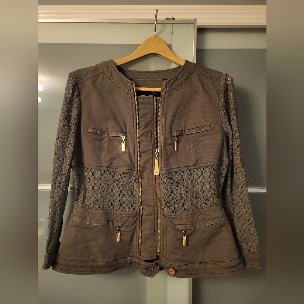 Just cavali denim jacket in grey  color , size 46